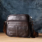 Горизонтальна зручна сумка з ручкою для чоловіків з натуральної шкіри Vintage 22940 Коричневий, фото 10