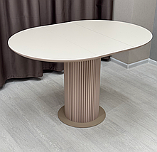Стіл B-Wood круглий розкладний d 90 + 33 см стільниця HPL ARPA 0737 bloom ker, фото 5