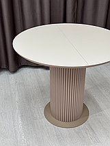 Стіл B-Wood круглий розкладний d 90 + 33 см стільниця HPL ARPA 0737 bloom ker, фото 2