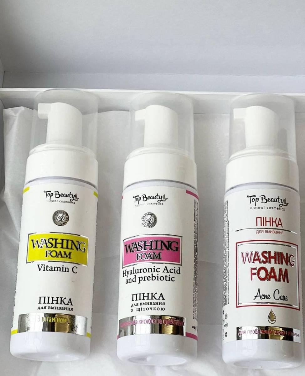 Пінка для вмивання для проблемної шкіри з проявами акне з щіточкою Top beauty, фото 1