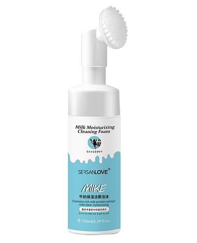 Пінка-мус для обличчя для глибокого очищення, зняття макіяжу та зволоження з екстрактом молочка SERSANLOVE Milk Moistutizing, фото 1