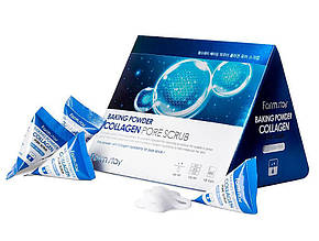 Скраб для обличчя з колагеном та содою, для глибокого очищення та звуження пор Farm Stay Baking Powder Collagen Pore Scrub 25 шт