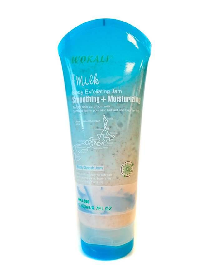 Скраб для тіла c екстрактом новозеландського молока Wokali Milk Body Scrub Jam 200мл, фото 1
