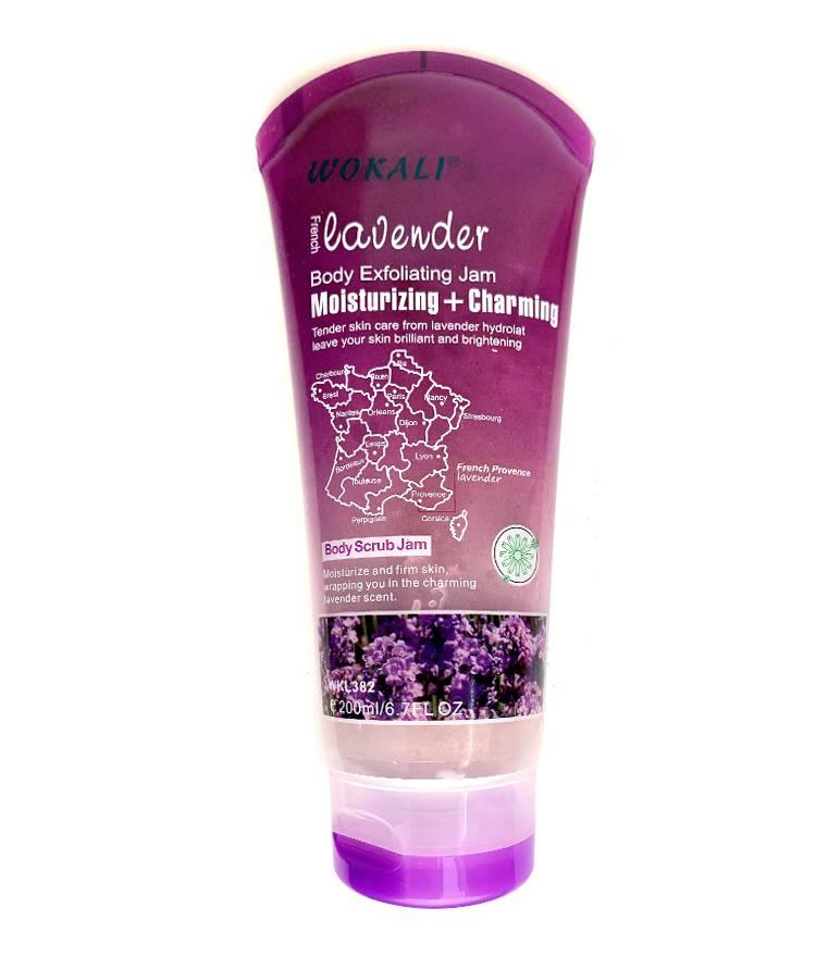 Скраб для тіла з екстрактом лаванди Wokali Lavender Body Scrub Jam 200мл, фото 1