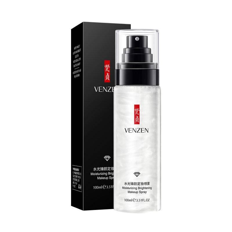 Спрей для закріплення макіяжу з екстрактами троянди й алое Venzen Moisturizing Brightening Makeup Spray 100 мл