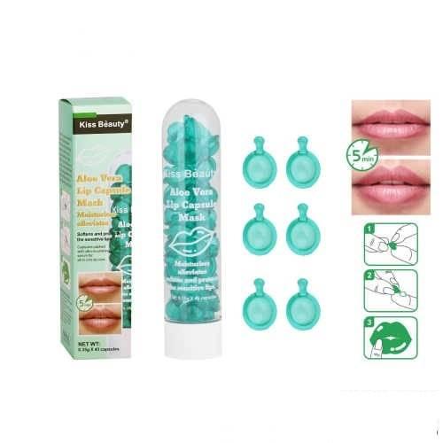 Сироватка для губ у капсулах Aloe Vera Lip Capsule Mask з екстрактом Алое Вера 45 штук*0,35 гр, фото 1