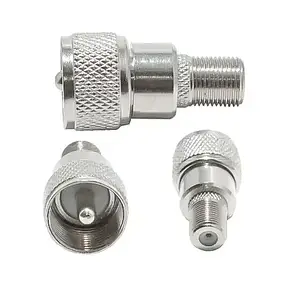 Перехідник TCOM, штекер UHF — гніздо F, латунь, фото 2