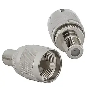 Перехідник TCOM, штекер UHF — гніздо F, латунь, фото 3