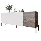 Комод на золотих металевих ніжках LION Грей 204x38x76,5 см Німфея Альба (білий)/Дерево (LION-042653), фото 2