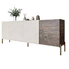 Комод на золотих металевих ніжках LION Грей 204x38x76,5 см Бетон Style/Дерево (LION-042655), фото 2