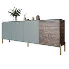 Комод на золотих металевих ніжках LION Грей 204x38x76,5 см Граніт сірий/Дерево (LION-042656), фото 2