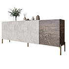 Комод на золотих металевих ніжках LION Грей 204x38x76,5 см Бетон/Дерево (LION-042662), фото 2