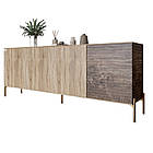 Комод на золотих металевих ніжках LION Грей 204x38x76,5 см Дуб сонома трюфель/Дерево (LION-042665), фото 2