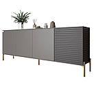 Комод на золотих металевих ніжках LION Грей 204x38x76,5 см Антрацит/Асфальт (LION-042666), фото 2