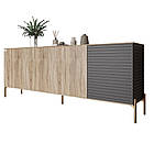 Комод на золотих металевих ніжках LION Грей 204x38x76,5 см Дуб сонома трюфель/Асфальт (LION-042667), фото 2