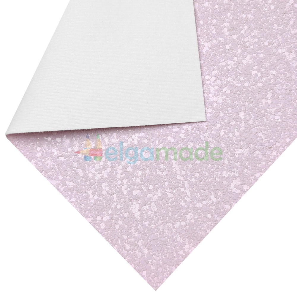 Кожзам Candy з матовими блискітками БЛІДО-ЛІЛОВИЙ, 20x26 см, Китай