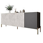 Комод на золотих металевих ніжках LION Грей 204x38x76,5 см Бетон/Асфальт (LION-042672), фото 2