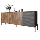 Комод на золотих металевих ніжках LION Грей 204x38x76,5 см Дуб Ліворно/Асфальт (LION-042675), фото 2