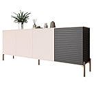 Комод на золотих металевих ніжках LION Грей 204x38x76,5 см Рожевий/Асфальт (LION-042676), фото 2