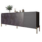 Комод на золотих металевих ніжках LION Грей 204x38x76,5 см Бетон темний/Асфальт (LION-042677), фото 2