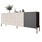 Комод на золотих металевих ніжках LION Грей 204x38x76,5 см Самоа Димчастий/Асфальт (LION-042679), фото 2