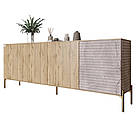 Комод на золотих металевих ніжках LION Грей 204x38x76,5 см Дуб Аппалачі/Камінь (LION-042684), фото 2