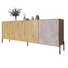 Комод на золотих металевих ніжках LION Грей 204x38x76,5 см Дуб Артизан/Камінь (LION-042685), фото 2