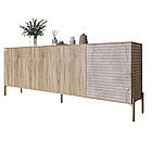 Комод на золотих металевих ніжках LION Грей 204x38x76,5 см Дуб сонома трюфель/Камінь (LION-042688), фото 2