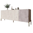 Комод на золотих металевих ніжках LION Грей 204x38x76,5 см Самоа Димчастий/Камінь (LION-042691), фото 2