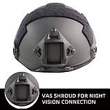 Ультралегкий СТРАЙКБОЛНИЙ шолом Emerson Gear FAST MH Eco чорний з регулюванням розміру, фото 9
