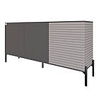 Комод закритий у вітальню на чорних металевих ніжках LION Грей 154x38x76,5 см Антрацит/Кашемір (LION-041803), фото 2