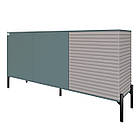 Комод закритий у вітальню на чорних металевих ніжках LION Грей 154x38x76,5 см Граніт сірий/Кашемір (LION-041807), фото 2