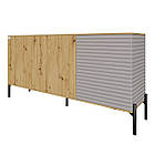 Комод закритий у вітальню на чорних металевих ніжках LION Грей 154x38x76,5 см Дуб Артизан/Кашемір (LION-041809), фото 2