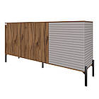 Комод закритий у вітальню на чорних металевих ніжках LION Грей 154x38x76,5 см Дуб Ліворно/Кашемір (LION-041810), фото 2