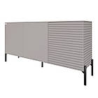 Комод закритий у вітальню на чорних металевих ніжках LION Грей 154x38x76,5 см Кашемір/Кашемір (LION-041813), фото 2