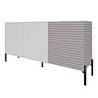 Комод закритий у вітальню на чорних металевих ніжках LION Грей 154x38x76,5 см Німфея Альба (білий)/Кашемір (LION-041814), фото 2