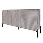 Комод закритий у вітальню на чорних металевих ніжках LION Грей 154x38x76,5 см Шварцвальд/Кашемір (LION-041817), фото 2