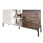 Комод відкритий на чорних металевих ніжках LION Грей Німфея Альба/Дерево (LION-042769), фото 2