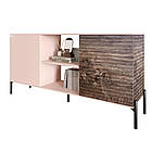 Комод відкритий на чорних металевих ніжках LION Грей Рожевий/Дерево (LION-042770), фото 2