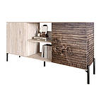 Комод відкритий на чорних металевих ніжках LION Грей Самоа димчастий/Дерево (LION-042771), фото 2