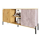 Комод відкритий на чорних металевих ніжках LION Грей Дуб Артизан/Камінь (LION-042793), фото 2