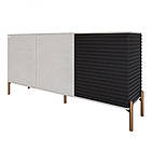 Комод закритий у вітальню на золотих металевих ніжках LION Грей 154x38x76,5 см Бетон Style/Асфальт (LION-041819), фото 2