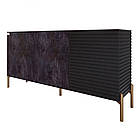 Комод закритий у вітальню на золотих металевих ніжках LION Грей 154x38x76,5 см Бетон темний/Асфальт (LION-041820), фото 2