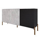 Комод закритий у вітальню на золотих металевих ніжках LION Грей 154x38x76,5 см Бетон/Асфальт (LION-041821), фото 2
