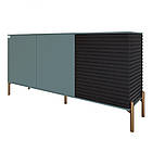 Комод закритий у вітальню на золотих металевих ніжках LION Грей 154x38x76,5 см Граніт сірий/Асфальт (LION-041822), фото 2