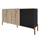 Комод закритий у вітальню на золотих металевих ніжках LION Грей 154x38x76,5 см Дуб сонома трюфель/Асфальт (LION-041826), фото 2