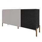 Комод закритий у вітальню на золотих металевих ніжках LION Грей 154x38x76,5 см Кашемір/Асфальт (LION-041828), фото 2