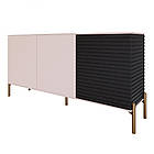 Комод закритий у вітальню на золотих металевих ніжках LION Грей 154x38x76,5 см Рожевий/Асфальт (LION-041830), фото 2