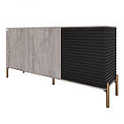 Комод закритий у вітальню на золотих металевих ніжках LION Грей 154x38x76,5 см Шварцвальд/Асфальт (LION-041832), фото 2