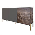 Комод закритий у вітальню на золотих металевих ніжках LION Грей 154x38x76,5 см Антрацит/Дерево (LION-041833), фото 2